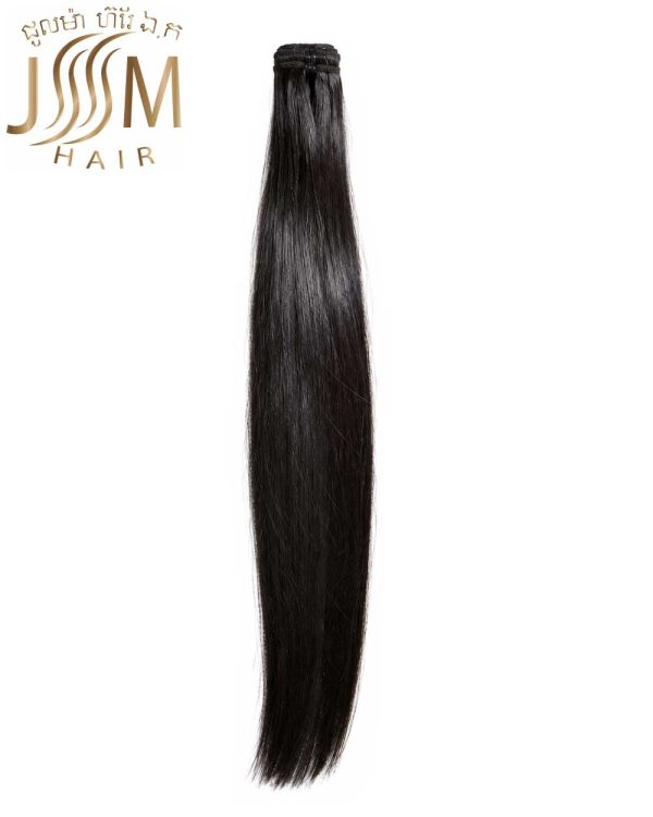 Cambodian Straight Raw Machine Weft – Natural Black
